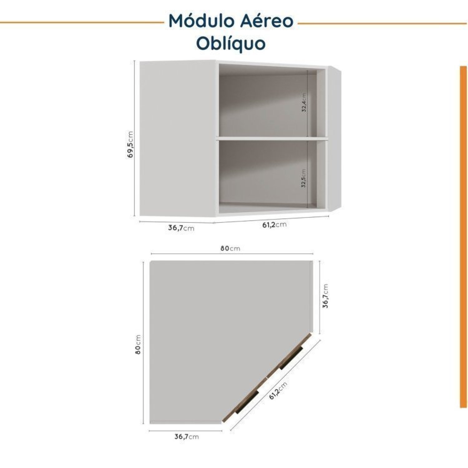 Cozinha Modulada 7 Peças com Tampo e Rodapé Ipanema Cabecasa Madeiramadeira - 12