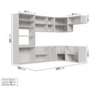 Ver imagem 4 de Cozinha Modulada 7 Peças sem Tampo sem Rodapé Ipanema CabeCasa MadeiraOriginals Cinza/Grafite Trama