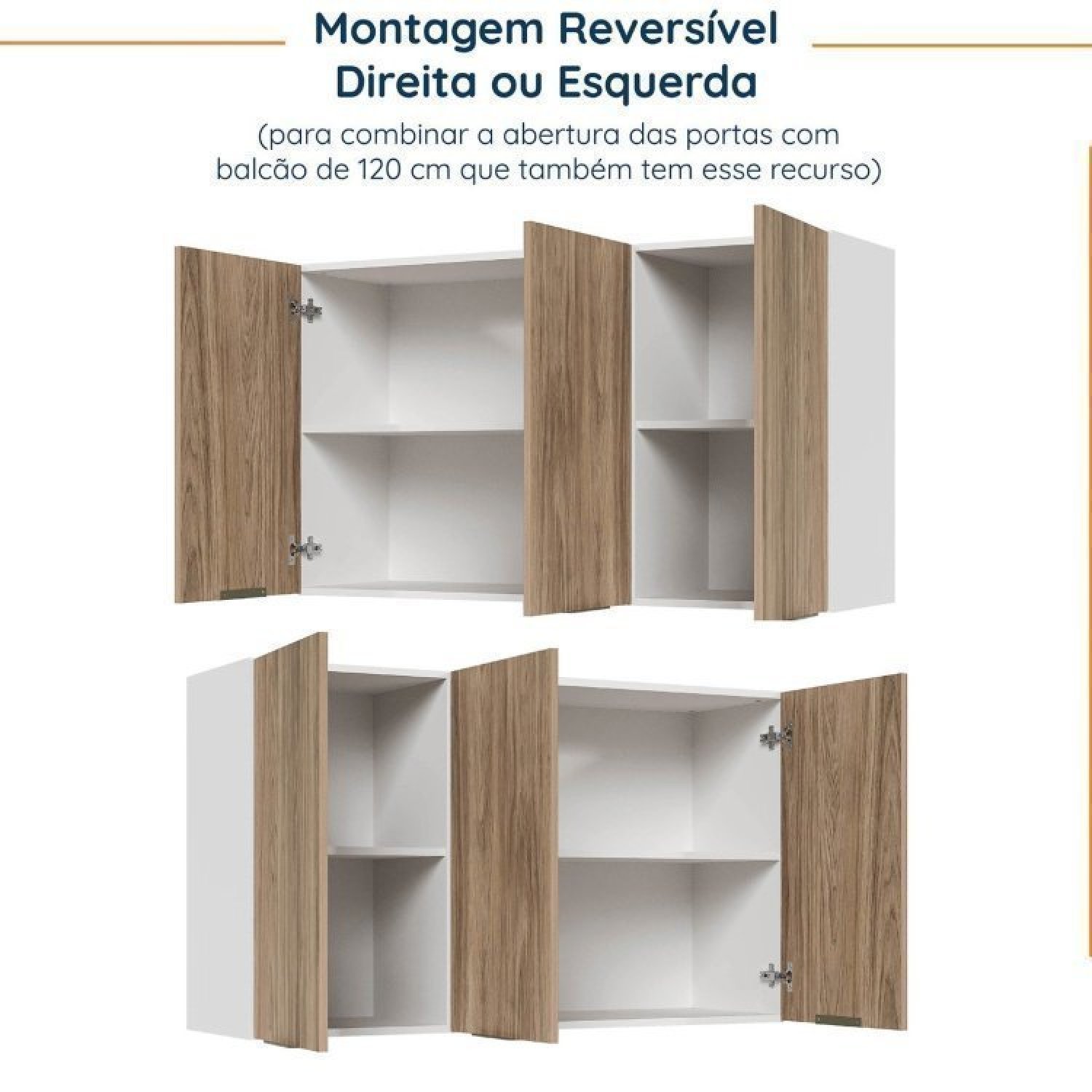 Cozinha Modulada 7 Peças com Tampo e Rodapé Ipanema Cabecasa Madeiramadeira - 11