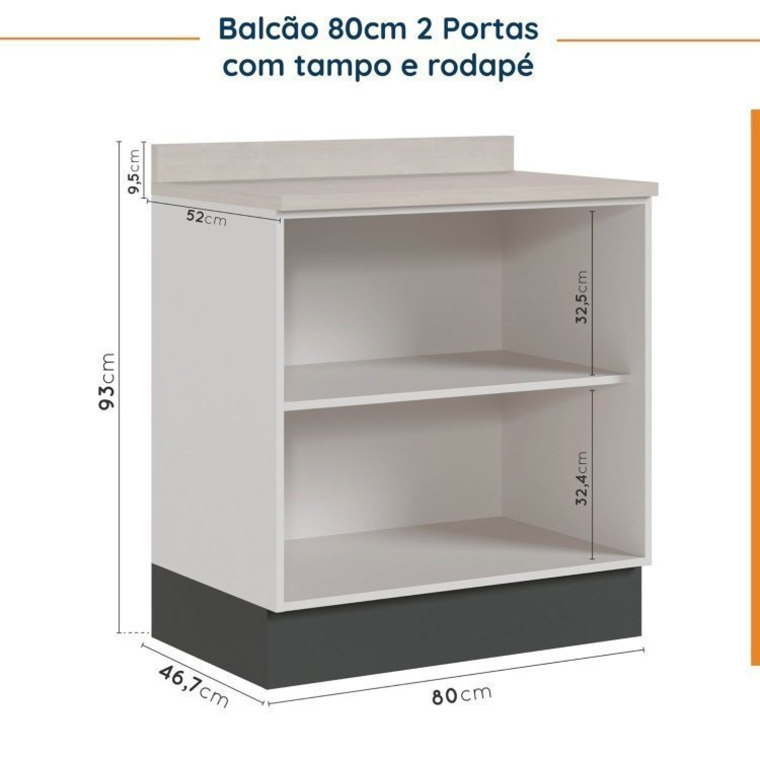 Cozinha Modulada 7 Peças com Tampo e Rodapé Ipanema Cabecasa Madeiramadeira - 16