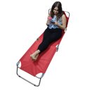 Ver imagem 4 de Cadeira Espreguiçadeira Reclinavel 3 Posiçoes Dobravel Quintal Jardim Praia Lazer Descanso Camping V