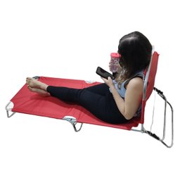 Cadeira Espreguiçadeira Reclinavel 3 Posiçoes Dobravel Quintal Jardim Praia Lazer Descanso Camping V - 2