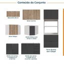 Ver imagem 3 de Cozinha Modulada 7 Peças sem Tampo sem Rodapé Ipanema CabeCasa MadeiraOriginals Cinza/Grafite Trama/Acácia