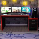 Ver imagem 4 de Mesa Computador Notebook Desk Game Drx 5000 Preto Vermelho
