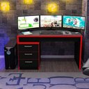 Ver imagem 3 de Mesa Computador Notebook Desk Game Drx 5000 Preto Vermelho