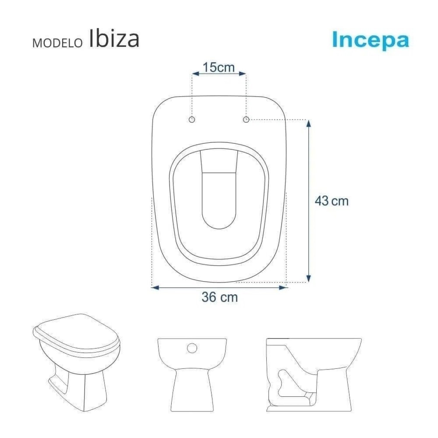 Assento Sanitário Poliéster Para Louça Ibiza (Incepa) Aço Macê Sedile - 2