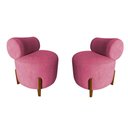 Ver imagem 1 de Kit 2 Poltronas Decorativa Mônaco Veludo Rosa