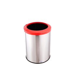 Cesto De Lixo Reciclável Lixeira Inox 30l Com Aro Esmaltado - Laranja - 1
