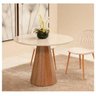 Mesa de Jantar Cone Base Mel Oitavada 90 cm com Tampo Redondo Com Vidro Off White - 2