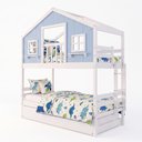 Ver imagem 3 de Treliche Casinha Dos Sonhos com Varanda Madeira Maciça Branco | Azul Megamobilia