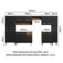Ver imagem 4 de Armário de Cozinha Completa 325cm Preto/Rustic Emilly Joy Madesa