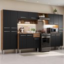 Ver imagem 1 de Armário de Cozinha Completa 325cm Preto/Rustic Emilly Joy Madesa
