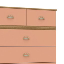 Cômoda 5 Gavetas Estilo Retrô 91cm Ziza V02 Nature/Camarim - Mpozenato - 5