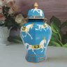 Vaso Decorativo Cerâmica Horse Azul Dourado 46,5 X 25 - 5