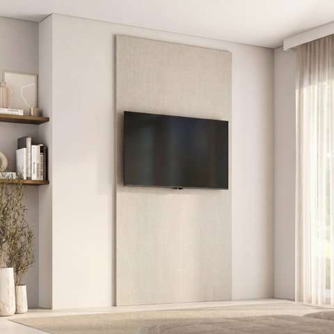 Painel Liso para TV até 48 Polegadas 120x250cm Aruá CabeCasa MadeiraOriginals Off White