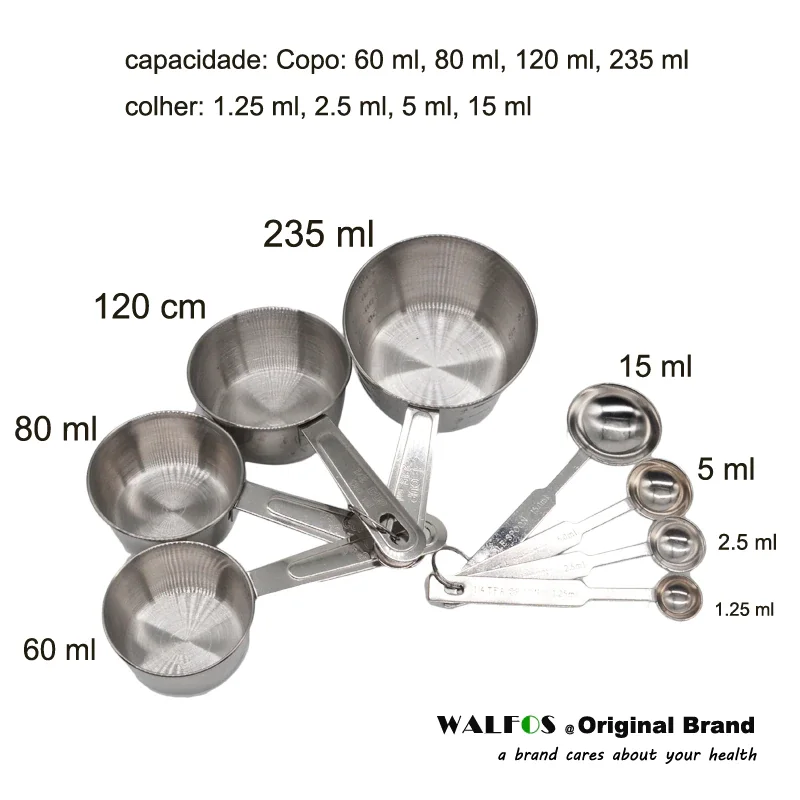 Ver imagem 2 de Conjunto de Colheres de Medição Aço Inoxidável Walfos, Utensílios de Cozinha para Medição de Café