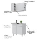Ver imagem 3 de Balcão 1 Porta Denver e Armário Aéreo Austin de Canto Flex Branco - Lumil Lumil Móveis Denver/Austin