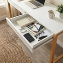 Ver imagem 4 de Mesa Escritório 1,50 Escrivaninha Madeira Minimalista Branco Freijó Gordon