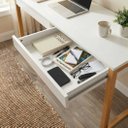 Ver imagem 4 de Mesa Escritório 1,50 Escrivaninha Madeira Minimalista Branco Freijó Gordon Idimex