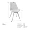 Cadeira Charles Eames Leda Veludo Estofada Base Madeira - Bege - 4