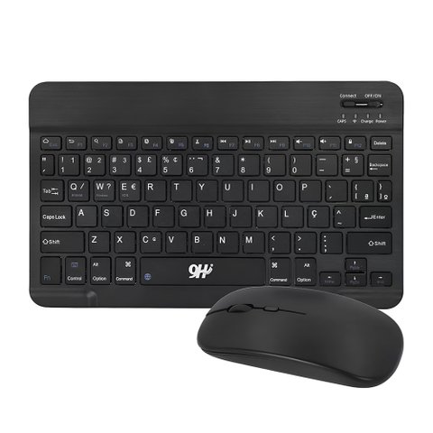 Teclado e Mouse sem Fio A6732 Slim Recarregável Preto