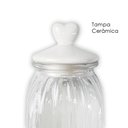 Ver imagem 2 de Kit 4 Potes Vidro Tampa Cerâmica Coração 1500ml Class
