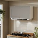 Ver imagem 1 de Armário Aéreo 80cm Cozinha Modulada com Porta Basculante Mdf Cor:fendi com Branco
