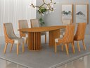 Ver imagem 7 de Conjunto Sala de Jantar Mesa Orgânica 200cm 6 Cadeiras Belle sem Tampo Vidro Cinamomo/Sintético Terr