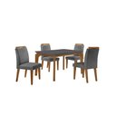 Ver imagem 2 de Conjunto Sala de Jantar Mesa Liz 120cm com Vidro Canto Reto e 4 Cadeiras Athenas Moderna