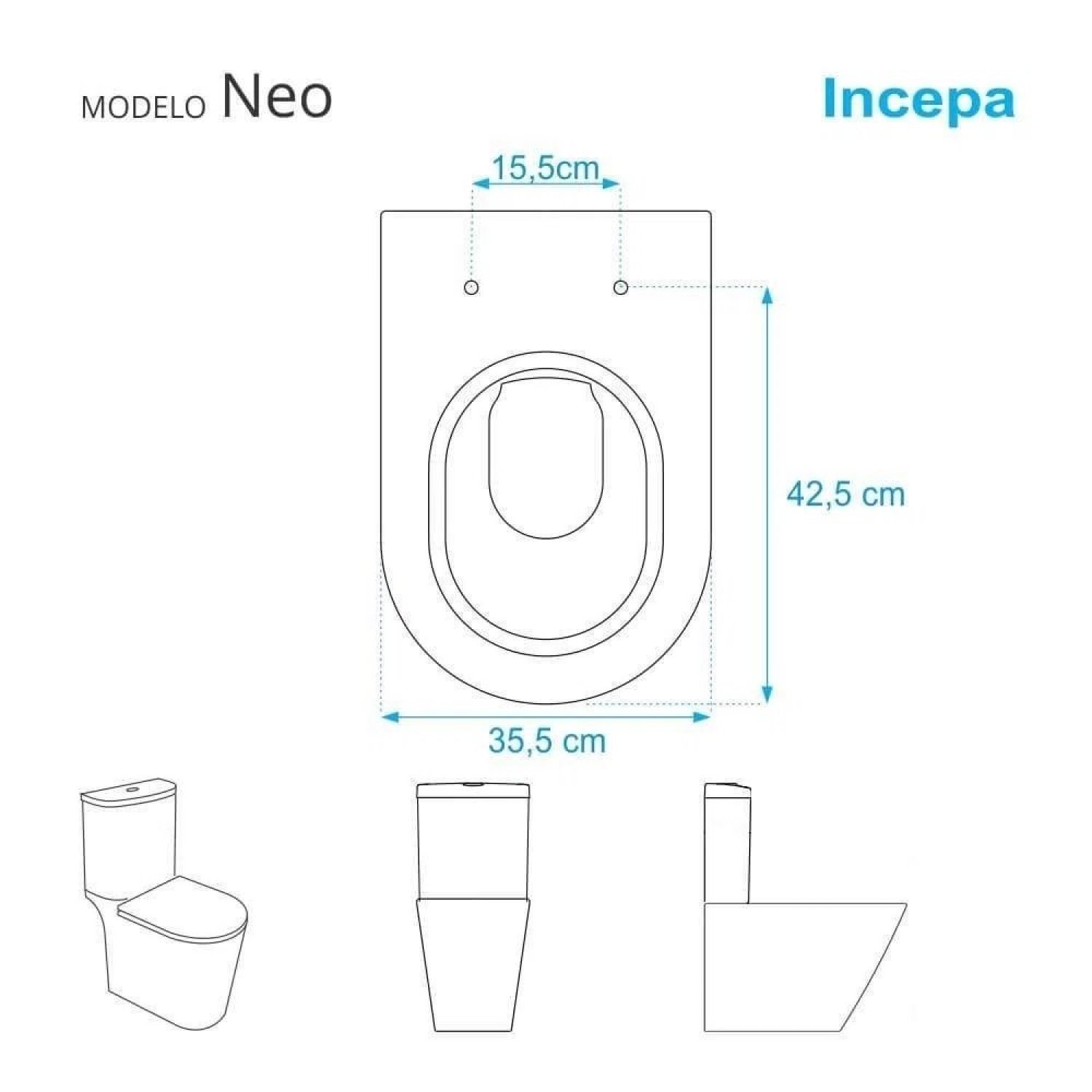 Assento Sanitário Poliéster Para Louça Neo (Incepa) Super Luxo Croma Sedile - 2