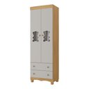 Ver imagem 2 de Guarda-roupa Infantil 62cm 2 Portas com Vidro e 2 Gavetas Ternura Multimóveis Mp4476 Madeirado/off