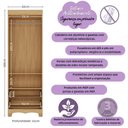 Ver imagem 3 de Guarda-roupa Infantil 62cm 2 Portas com Vidro e 2 Gavetas Ternura Multimóveis Mp4476 Madeirado/off