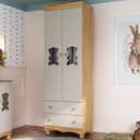 Ver imagem 1 de Guarda-roupa Infantil 62cm 2 Portas com Vidro e 2 Gavetas Ternura Multimóveis Mp4476 Madeirado/off