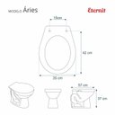 Ver imagem 2 de Assento Sanitário Poliéster para Louça Áries (Eternit) Aço Sedile Cinza