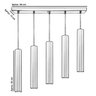 Pendente Quintuplo Tubo Cilindro Escovado 50Cm + Led 6k - 4