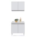 Ver imagem 3 de Kit Armário Aéreo e Balcão de Cozinha Lavanderia 02 Portas Loren 80 cm - D’Rossi Branco