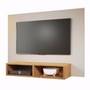 Ver imagem 2 de Painel para Tv até 42 Polegadas Baly 2 Nichos Off White/mel - Viero Móveis
