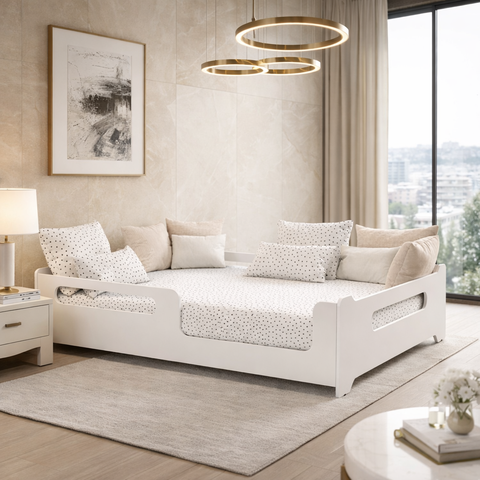 Cama Casal Potente Montessori Branca com Colchão D33