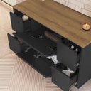 Ver imagem 3 de Conjunto Banheiro Gabinete Suspenso Espelheira Berlin 88,4cm Grafite Cj100