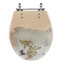 Ver imagem 1 de Assento Sanitário Poliéster Para Louça Ravena/Izy (Deca) Aço Decorado 'Avenca E Borboleta' Sedile