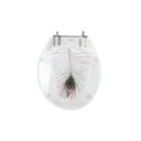 Ver imagem 1 de Assento Sanitário Poliéster Para Louça Ravena/Izy (Deca) Aço Decorado 'Pena De Pavão' Incolor Sedile