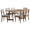 Ver imagem 1 de Mesa de Jantar Caju com 6 Cadeiras Estofadas Palmas Linho Cinza Ornar