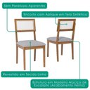 Ver imagem 5 de Mesa de Jantar Caju com 6 Cadeiras Estofadas Palmas Linho Cinza Ornar