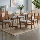 Ver imagem 2 de Mesa de Jantar Caju com 6 Cadeiras Estofadas Palmas Linho Cinza Ornar