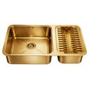 Ver imagem 1 de Cuba Gourmet de Cozinha 64x40 com Escorredor Calha Úmida Dourada Inox 304 Brinovar