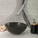 Ver imagem 2 de Cuba De Apoio Para Banheiro Redonda Slim Louça Cerâmica 28,5 cm Calcedônia Pingoo.casa - Preto