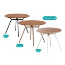 Ver imagem 2 de Mesa Jantar 1588 Madeirado/Aço 100cm Dourado/Noce Carraro