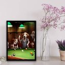 Ver imagem 2 de Quadro Cachorros Jogando Sinuca 33x24cm - com vidro:Madeira branca