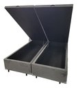 Ver imagem 1 de Base Box King com Baú 193x203x42cm Blindada com Pistão Suede Cor Cinza