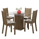 Ver imagem 2 de Conjunto Sala de Jantar Madesa Maya Mesa Tampo de Vidro com 4 Cadeiras Rustic/Floral Hibiscos Cor:Ru